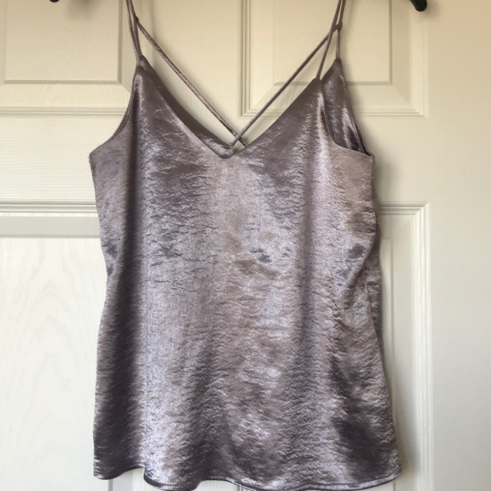 H&M SHIMMER SILVER TANK TOP